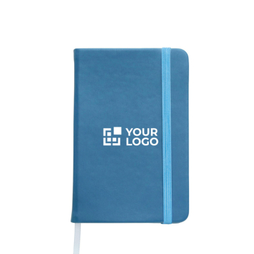 Caderno A6 em PU reciclado com fecho elástico, folhas pautadas