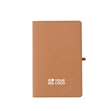 Caderno A5 com capa em kraft lavado, design flexível e folhas pautadas