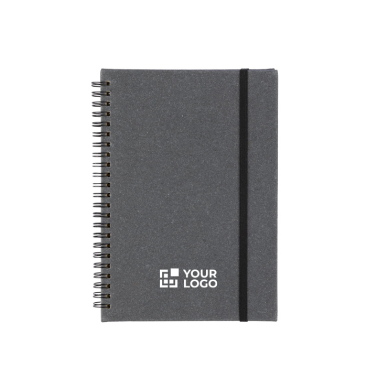 Caderno A5 em pele sintética reciclada com folhas pautadas