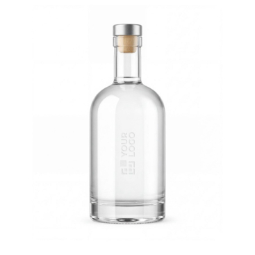Garrafa de vidro com tampa de alumínio e capacidade de 750ml
