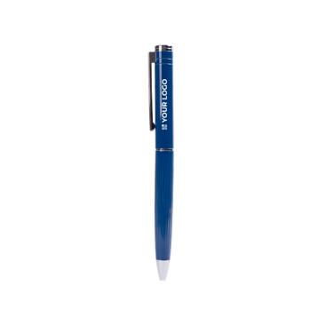 Caneta elegante de mecanismo giratório com tinta azul