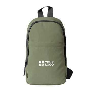 Bolsa a tiracolo em poliéster com um compartimento e bolso frontal