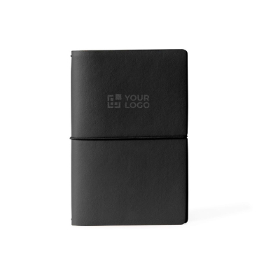 Caderno de cartão com capa protetora com elástico e folhas em branco A5