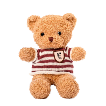 Urso de peluche em poliéster com camisola de malha personalizável