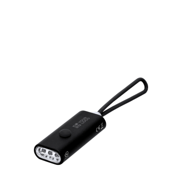 Lanterna de alumínio reciclado com 3 LED e pega de silicone