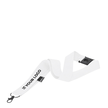 Lanyard clássico de poliéster reciclado com fecho de segurança