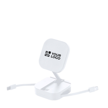 Cabo carregador com suporte magnético 2 em 1 de plástico 60 W
