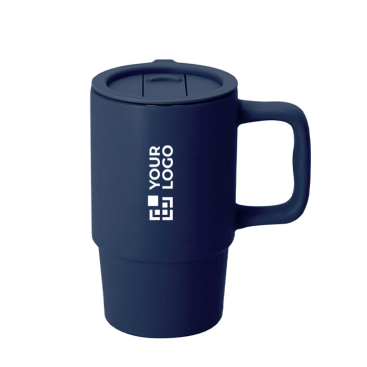 Caneca takeaway de cerâmica, tampa deslizante e acabamento mate 430 ml