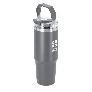 Copo térmico de aço inoxidável e parede dupla com pega 900 ml