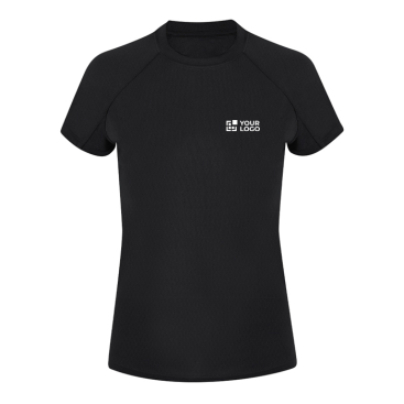 T-shirt técnica de poliéster raglan, manga curta para mulher 135 g/m²