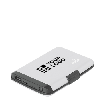 Porta-cartões 2 em 1 com powerbank de alumínio e proteção RFID