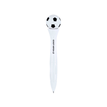 Caneta anti-stress giratória com ar de bola de futebol, tinta azul