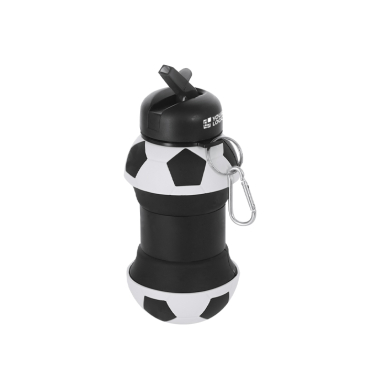 Garrafa dobrável de plástico, ar de bola de futebol e mosquetão 550 ml