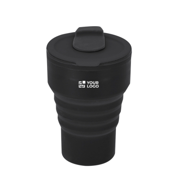 Copo dobrável de silicone com tampa e bocal deslizante 350 ml