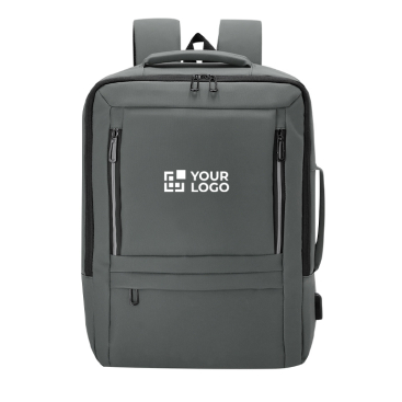 Mochila extensível, couro sintético, para portátil com entrada USB 15''