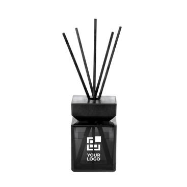 Difusor aromático de vidro preto com 5 varetas de fibra 200ml