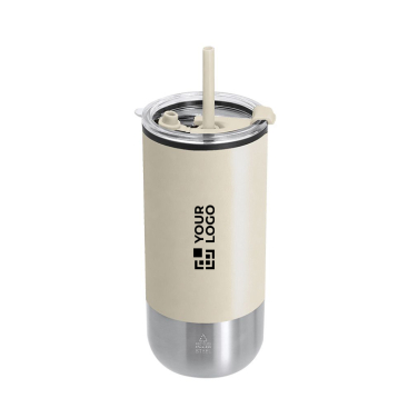 Copo térmico em aço inoxidável reciclado com dupla abertura 480ml