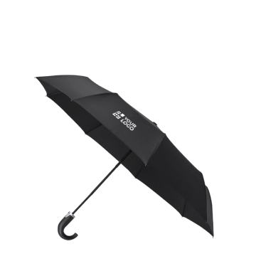 Guarda-chuva dobrável automático poliéster pongee com cabo curvo Ø102