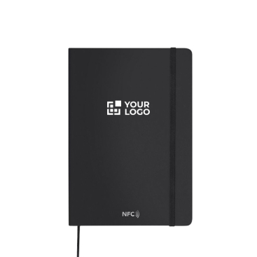 Bloco de notas A5 com capa em PU, ligação NFC e folhas lisas