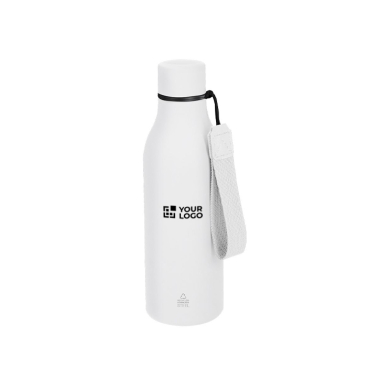 Garrafa térmica aço inoxidável reciclado, acabamento borracha 480ml