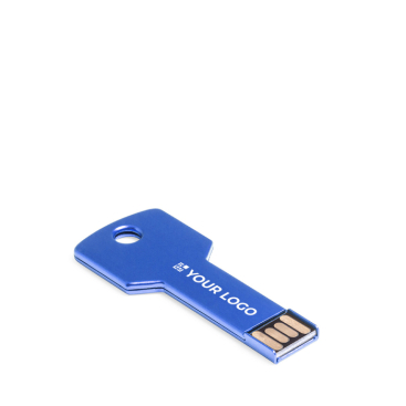 Pen USB colorida de alumínio brilhante em forma de chave