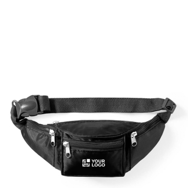 Bolsa de cintura de poliéster com 4 bolsos e alça ajustável