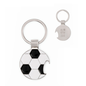 Porta-chaves abre-caricas de liga de zinco em forma de bola de futebol
