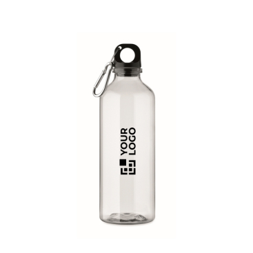 Garrafa translúcida de rPET com tampa e mosquetão 500 ml