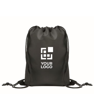 Mochila de cordão preto de poliéster rPET para criança