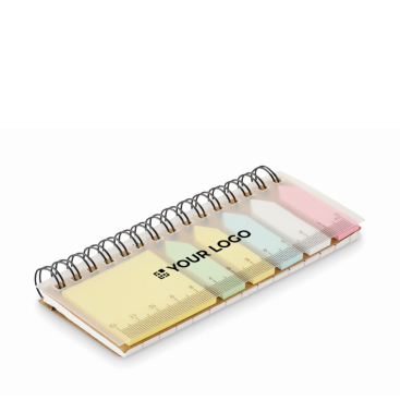 Conjunto compacto de notas com argolas e adesivos sortidos
