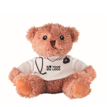 Peluche de poliéster, médico com t-shirt branca estampada