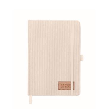 Caderno com capa de poliéster rPET e 192 páginas A5
