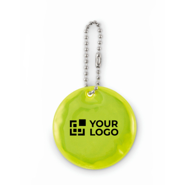 Porta-chaves redondo de PVC refletor para personalização