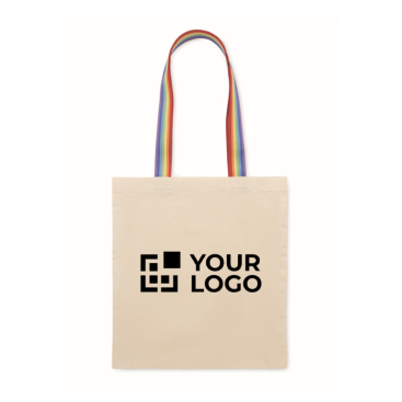 Saco tote de algodão com asas arco-íris 180 g/m2
