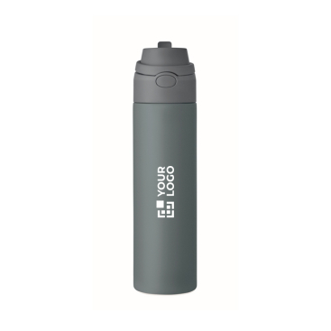 Garrafa de aço inoxidável reciclado com palhinha 2 em 1 650 ml