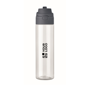 Garrafa de rPET com palhinha 2 em 1 e pega antigotas 700 ml