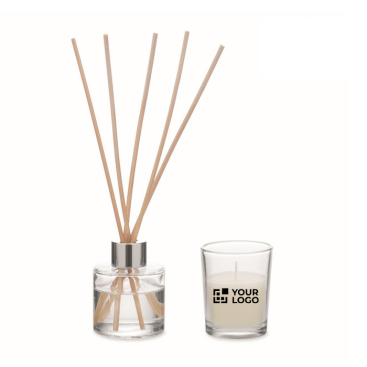 Set de aroma a baunilha com difusor de fragrância e vela vegetal