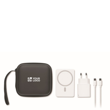 Conjunto de viagem com powerbank magnético 5.000mAh e carregador USB-C