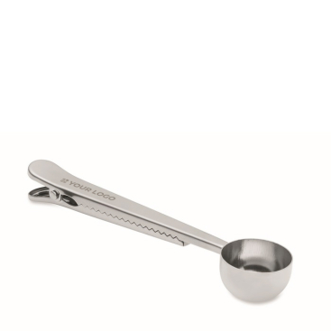 Colher doseadora de aço inoxidável com clip de fecho 15 ml