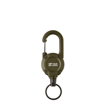 Porta-cartões em plástico resistente com mosquetão e cabo de 60 cm