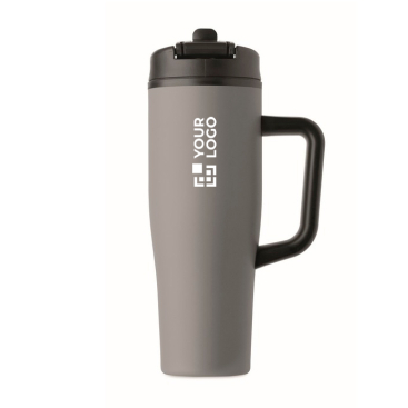 Copo térmico aço inox reciclado anti-fugas com pega e palhinha 900 ml