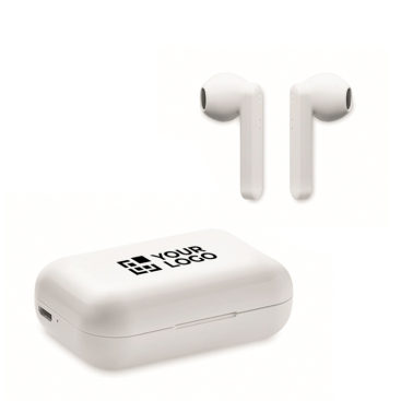 Auriculares Bluetooth 5.0 com logótipo simples na caixa