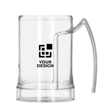 Caneca de cerveja em plástico Tritan® fabricada na UE com asa 500 ml