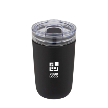 Copo de vidro com função térmica cor azul petróleo
