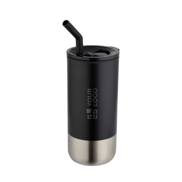 Copo isolante com palhinha de aço e ponta de silicone 480 ml