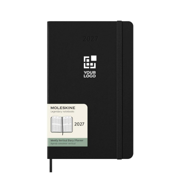 Agenda semanal vertical com fecho elástico e bolso interior Moleskine