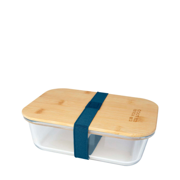 Lancheira de vidro com tampa de bambu e vedante de silicone 1 L