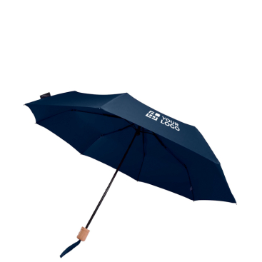 Guarda-chuva manual rPET 21'', poliéster pongee, punho de madeira Ø99
