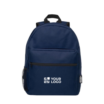 Mochila reciclada personalizada com logotipo vista principal