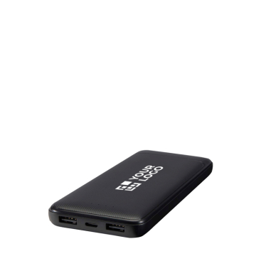 Powerbank de plástico reciclado com 2 cabos 10 000 mAh